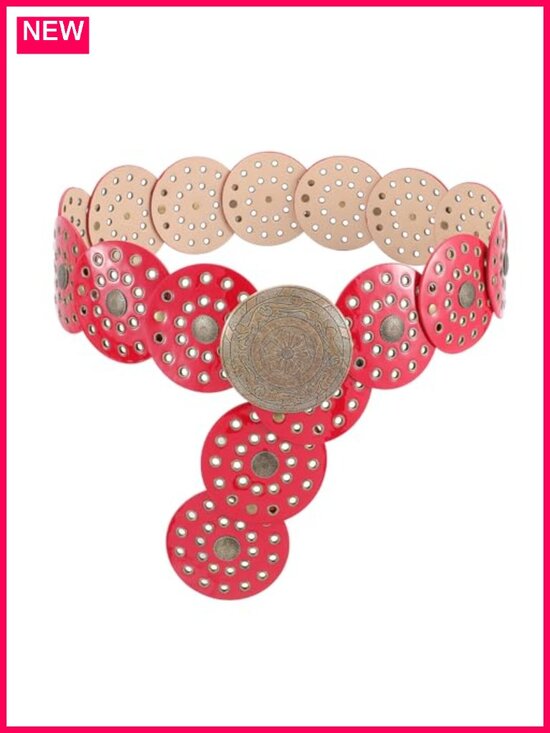 Accessories - Vintage Western Disc Belt Cowgirl Boho PU Leather